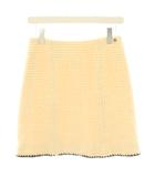 シャネル CHANEL 00A ニットスカート ミニ 台形 ツイード ココマーク 絹 シルク 42 ベージュ P16695V09137 /YT