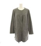 トランスワーク TRANS WORK ノーカラーコート ロング 薄手 40 グレー /HN