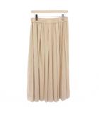 モラビト MORABITO プリーツスカート フレア イージー ミモレ ロング ウエストゴム ワンカラー 40 ベージュ /BB
