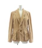 ラルフローレン RALPH LAUREN テーラードジャケットコーデュロイ ブローチ付き 9 ベージュ /KU