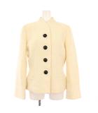 クリスチャンディオール Christian Dior ノーカラージャケット ツイード 11 白 KBN6A2600 /KH