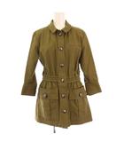 ボーダーズアットバルコニー BORDERS at BALCONY ミリタリージャケット ステンカラー アウター ペプラム ワンカラー 36 カーキ /BB