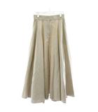 エブール ebure 22SS リネンコットンツイルフレアスカート ミモレ ロング 麻 38 白 ホワイト 3510500120 /AN35