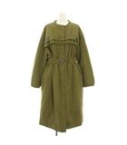 フリルコート FRILL COAT ノーカラーコート 中綿コート アウター ベルト 38 カーキ BD2121-3A-14 /YT