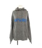  アカネ akane femme パーカー ウール 38 グレー 青 ブルー ロゴプリント フード付き 長袖 /TK