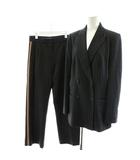 マックスマーラ MAX MARA スーツ セットアップ 上下 テーラードジャケット ダブル パンツ スラックス ストライプ柄 ウール 切替 44 グレー 191601730 /AN61