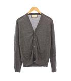 グッチ GUCCI ニットカーディガン 長袖 Vネック ストレッチ ワンカラー 無地 ウール S グレー /BB