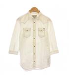 ディーゼル DIESEL ウエスタンシャツ カジュアル 七分袖 レギュラーカラー ワンカラー M 白 ホワイト /BB