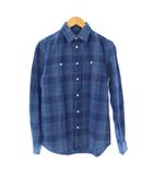 ポロ ラルフローレン POLO RALPH LAUREN ネルシャツ カジュアルシャツ 長袖 レギュラーカラー チェック柄 XS 青 ブルー /BB