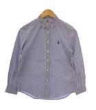 ポロ ラルフローレン POLO RALPH LAUREN NATURAL STRETCH シャツ 長袖 ボタンダウン ストライプ柄 ロゴ刺繍 M(10-12)白 青 /BM