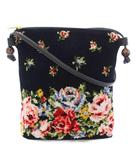 レイクアルスター Lake Alster ポシェット ショルダーバッグ 花柄 黒 マルチカラー /TK
