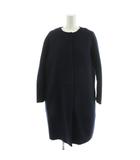 マックスマーラ MAX MARA The cube ノーカラーコート ロング丈 ウール アンゴラ混 アウター 34 紺 ネイビー /AN61