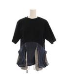 アンスリード UN3D. 25SS HOLE DETAIL T-SH ホールディテールTシャツ カットソー 半袖 38 紺 ネイビー 黒 ブラック 522522701101 /YM