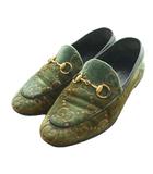 グッチ GUCCI GG柄 ホースビット ローファー モカシン 35 カーキ /SS ■OS