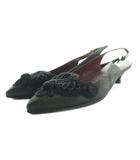 プラダ PRADA スリングバックパンプス サンダル 35 黒 ブラック /SS ■OS