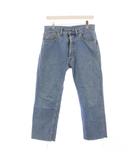 デニムパンツ ジーンズ ボタンフライ カットオフ ワンカラー W28 水色 ライトブルー /BB