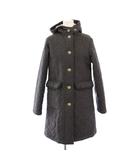 マッキントッシュ MACKINTOSH キルティングコート 中綿 アウター ロング丈 フード ウール ワンカラー 36 グレー /BB