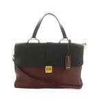 ミュウミュウ miumiu 2WAY ブリーフケース ショルダーバッグ レザー バイカラー 黒 ボルドー /MI ■OS ■OH