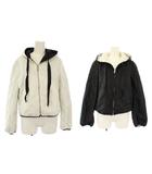 プラダ PRADA 17年製 キルティングジャケット 中綿 アウター リバーシブル 36 白 黒 29C120 /TK