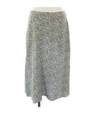 セリーヌ CELINE スカート フレア ミモレ丈 ロング 花柄 38 青 2J312307O /TK