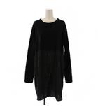 ワイズ Y's ヨウジヤマモト POLYESTER DE CHINE STRIPE CONBI LONG SLEEVE T Tシャツ カットソー 長袖 クルーネック ロング ストライプ柄 2 黒 YT-T24-677 /BM