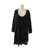 ワイズ Y's ヨウジヤマモト カットソー 七分袖 レイヤード 柄 ウール リネン 2 ブラック グレー YQ-T28-864 /BM