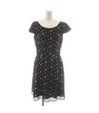 トッカ TOCCA ワンピース ひざ丈 0 黒 ブラック 半袖 刺繍 花柄 /RR