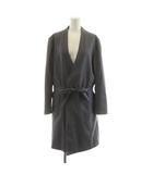 ハレ HARE ノーカラーコート ロング S グレー ベルト付き /RR