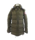 カナダグース CANADA GOOSE BELLEVILLE ダウンジャケット フード ロゴ ファー アウター M カーキ 2301JL /AN18