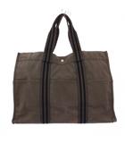 エルメス HERMES フールトゥ エールライン MM トートバッグ ハンドバッグ キャンバス ロゴ グレー /BB ■OH