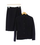 バーバリー ロンドン BURBERRY LONDON セットアップ ステンカラージャケット アウター ショート丈 タイトスカート ひざ丈 無地 ウール 40 紺 ネイビー /BB