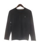 Tシャツ 2 黒 ブラック Vネック ロゴ刺繍 長袖 /AU