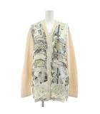 エルメス HERMES マルジェラ期 カーディガン ニット 切替 シルク 総柄 S アイボリー /KU