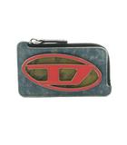 ディーゼル DIESEL カードケース L字ファスナー デニム柄 ロゴ 青 白 赤 /MI