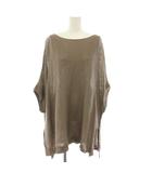 イエナ IENA 23SS コットンギマポンチョプルオーバー ニット セーター ボートネック 半袖 茶 ブラウン 23080900711010 /YT