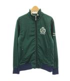 GOLF ジャケット ブルゾン ゴルフウェア ギンガムチェック 裏地フリース ジップアップ M 緑 グリーン 青 ブルー /HN