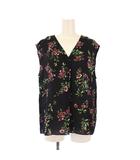 アーバンリサーチ ドアーズ URBAN RESEARCH DOORS シャツ ブラウス ノースリーブ Vネック 花柄 F 黒 ブラック タグ付き /BB