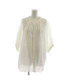 アーバンリサーチ ドアーズ URBAN RESEARCH DOORS シャツ ブラウス 五分袖 M 白 ホワイト シアー バンドカラー /RR