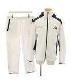 アディダス adidas セットアップ 上下 アダプテーションダブルニットフード付きトラックジャケット ダブルニットアンクル丈オープンヘムパンツ XL 白 ホワイト 黒 ブラック /YT