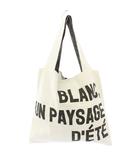 イエナ IENA BLANC COTTON BAG コットンバッグ トートバッグ ハンドバッグ バイカラー ロゴ プリント 白 ホワイト 黒 ブラック /BB