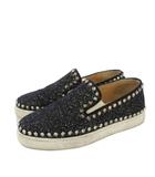 クリスチャンルブタン Christian louboutin PIK BOAT FLAT スパイク スリッポン フラットシューズ 36 黒 /KH