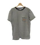 ソフネット SOPHNET. Tシャツ M 白 黒 ボーダー柄 クルーネック 半袖 /JP