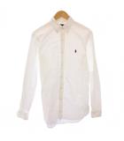 ポロ ラルフローレン POLO RALPH LAUREN ボタンダウンシャツ カジュアル 長袖 レギュラーカラー ロゴ 刺繍 ワンポイント M 白 ホワイト /BB