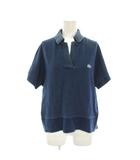 ラコステ LACOSTE ポロシャツ 34 紺 半袖 Vネック 襟付き /RE