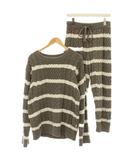 ジェラートピケ gelato pique ルームウェア ボーダー セットアップ 長袖 パンツ F グレー 白 205068 /☆G