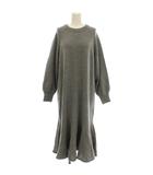 スローブ イエナ SLOBE IENA 22AW ニットワンピース ロング 長袖 ワンピース 38 グレー /☆G