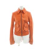 パトリツィアペペ PATRIZIA PEPE レザー ジャケット 40 オレンジ /AP