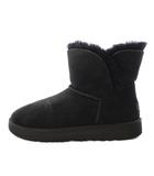 アグ オーストラリア UGG australia CLASSIC CUFF MINI クラシックカフミニブーツ ショート ムートン 厚底 スエード ロゴ 22cm 黒 ブラック 1016417 /BB