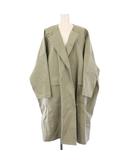 ミズイロインド mizuiro ind ノーカラーコート アウター ロング コットン カーキ /KH