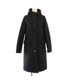 トラディショナルウェザーウェア Traditional Weatherwear 撥水加工キルティングコート 中綿 アウター ロング丈 フード ワンカラー 34 黒 ブラック L182APQCO0147H /BB